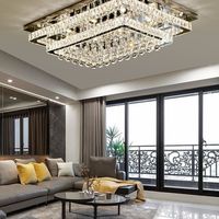 Led K9 Plafonnier Carré en Métal Cristal Plafonnier Rond de Luxe pour la Maison Mariage Hôtel Chambre Hall Salle à Manger Éclairage