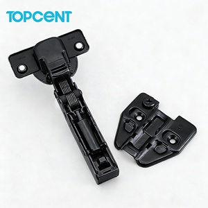 Charnières de <span class=keywords><strong>porte</strong></span> dissimulées Topcent 3D ajustables 35 mm à fermeture douce en fer noir, charnière hydraulique pour meubles, charnière dissimulée à fermeture douce en acier pour cuisine - Product Image 3