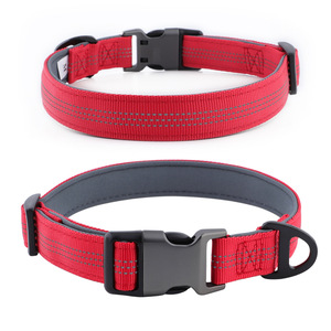Ultra-elegante sólida Neoprene acolchoado Nylon Dog <span class=keywords><strong>Collar</strong></span> Fácil-Going ajustável luxo Pet <span class=keywords><strong>Collar</strong></span> estilo clássico fita para cães grandes - Product Image 1