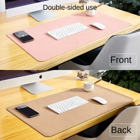 Tapis de bureau en cuir PVC double face surdimensionné, imperméable, tapis de souris, fond en PU 3D, résistant aux rayures, aux taches de saleté, bureau, maison