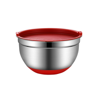 Ensemble de bols à salade multifonctionnels de style européen pour le camping, avec couvercle en silicone anti-poussière écologique et fouet en acier inoxydable