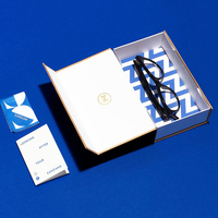 Boîte cadeau en carton rigide avec tiroir coulissant pour lunettes de soleil, logo imprimé sur mesure