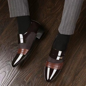 <b>Plus</b> <b>Size</b> Men's Formal Leather Shoes, Black Business Casual British Style, Breathable Mesh Footwear for Summer Wholesale - Product Image 4