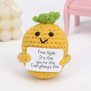 Mini-pommes de terre en crochet amusantes et positives, cadeaux d'entraînement émotionnel avec carte positive, poupées mignonnes tricotées pour amis - Product Image 5