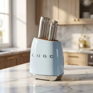 Ensemble de couteaux de cuisine rétro style années 50 <span class=keywords><strong>SmeG</strong></span> Premium, 7 pièces, en acier inoxydable, avec bloc de rangement, pour la maison de luxe et les cadeaux - Product Image 6
