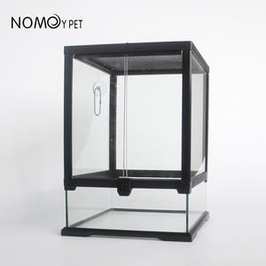 Terrarium en verre pour reptiles ou amphibiens, visuellement attrayant, habitat à vue panoramique avec fonction respirante, motif solide - Product Image 4