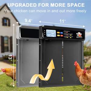 Weatherproof Chicken Coop Door Automatic <b>Solar</b> Powered <b>Light</b> Sensor Timer Remote Control 20M Range Aluminum Alloy Construction - Product Image 2