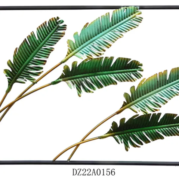 Современный Роскошный декор подвесные металлические прямоугольные Пальмовые Листья настенное искусство