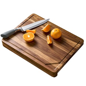 Acacia <b>Wood</b> Cutting Board Rectangle Anti-Slip Grooves Kitchen Chopping <b>Block</b> - Product Image 5