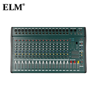 Console de mixage métallique 16 canaux série ELM MX avec interface USB, alimentation CA 110-220V, garantie professionnelle, portable, 2 amplificateurs stéréo