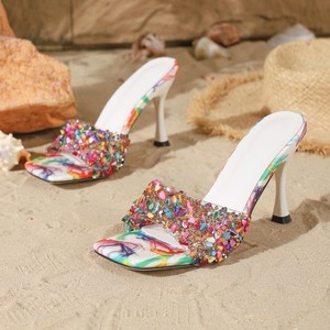 Chaussures de soirée élégantes pour femmes 2026 avec talons ornés de strass colorés – Collection Designer - Product Image 4