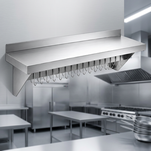 Wall Hanger <b>Shelf</b> With <b>Hooks</b>, Practical Restaurant Supplies Kitchen Organizing Equipment - Product Image 1