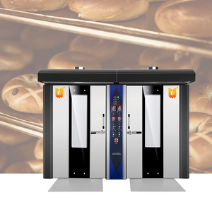 <span class=keywords><strong>Four</strong></span> rotatif à air chaud en acier inoxydable à double chariot, 64 plateaux, grande capacité, pour boulangerie industrielle et usine alimentaire - Product Image 3
