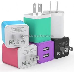Mini 2.4A Dual Port Fast Charging Head US Multi-Port <b>Plug</b> <b>Adapter</b> for Android Phones and IPhones 15 Pro Max Electric Type - Product Image 1