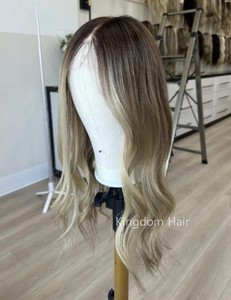 Topper en dentelle HD fine et plate, sans couture, en cheveux humains vierges <span class=keywords><strong>de</strong></span> qualité supérieure, blond neutre dimensionnel, avec ligne <span class=keywords><strong>de</strong></span> cheveux naturelle pour femmes - Product Image 3