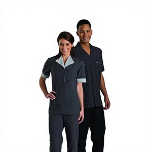 Uniforme pour le personnel hôtelier, chemise <span class=keywords><strong>de</strong></span> <span class=keywords><strong>travail</strong></span> en polyester avec poche avant profonde pour le personnel d'entretien ménager - Product Image 2