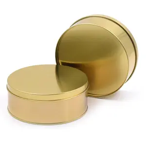 Hot Sale Gold Color Food Grade Big Round Metal Tin Cans for Cake
