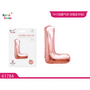 Palloncino Mylar a Forma di 'L' in Oro Rosa da 16 Pollici, Modello Peiyong 61784 per Festa della Mamma, Laurea, Capodanno Cinese, Ritorno a Scuola - Product Image 1