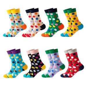 C042602TM <span class=keywords><strong>Calcetines</strong></span> de algodón con estampado de lunares, exquisitos y novedosos, <span class=keywords><strong>calcetines</strong></span> cómodos y suaves para hombre con cuello redondo. - Product Image 2