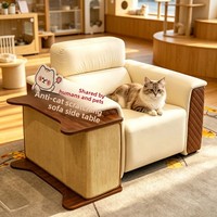 Canapé en bois-Table d'appoint et griffoir pour chat Combo-Robuste et durable Design résistant aux rayures Meubles pour animaux