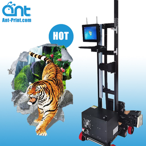 Hot bán tự động kép Heads 3D Tường và sàn tất cả-trong-một thân thiện với môi Ink tường máy in máy cho xi măng tường và thủy tinh - Product Image 1