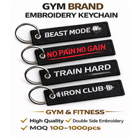 Accessoires personnalisés : Porte-clés en tissu tissé, Jet Tags, Porte-clés brodé avec logo de marque de gym