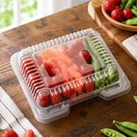 Boîtes de rangement transparentes en plastique PET jetables écologiques en gros, forme personnalisable, logo OEM/ODM, fruits et légumes