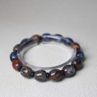 Bracelet en bois de pietersite rare, améliore la fréquence énergétique, pierre œil de tempête, quartz, bracelet en cristal d'énergie quantique