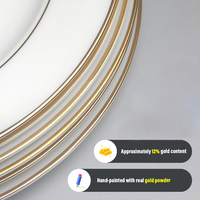 Gold Rim Charger Plates for Wedding Wholesales Fine Bone China Decorative Dishes Set White Dinner Table Plates With Gold Trim