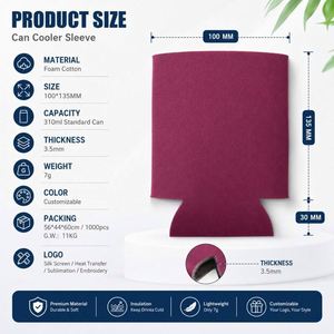Custom Printing Sublimation 12oz Neoprene Can <b>Cooler</b> Stubby Holder With Logo Gift Neoprene Collapsible Beer Can <b>Cooler</b> Holder - Product Image 3