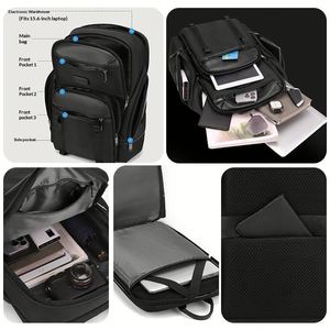 Sac à dos unisexe haut de gamme, grande capacité, multifonctionnel, résistant aux chocs, imperméable, sac à dos de voyage, sac à dos pour ordinateur portable - Product Image 3