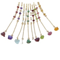Collier Pendentif Classique en Pierre Naturelle Brute Unisexe avec Chaîne à Maillons en Forme de Boule, Personnalisable, Cadeau pour Demoiselle d'Honneur