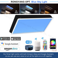 Lumière de plafond virtuelle ciel bleu Tuya, LED artificielle, 100W, intelligente, pour la maison, le commerce, la chambre à coucher