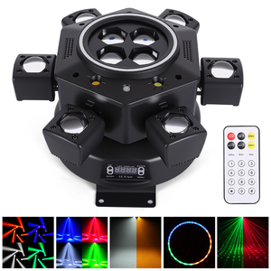 Đèn sân khấu di động điều khiển từ xa 120W, 6 tay đèn <span class=keywords><strong>LED</strong></span>, hiệu ứng ánh sáng sân khấu DMX Full RGBW cho vũ trường, tiệc tùng - Product Image 2