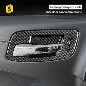 Pegatina decorativa para manija de puerta interior de fibra de carbono, accesorios de coche para Dodge Charger 2015-2023/<span class=keywords><strong>Chysler</strong></span> 300 2011-2023 - Product Image 3