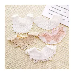 Hot Selling Lace 100%cotton infant Saliva Towel newborn lovely baby baby feeding bib for 0-3Years