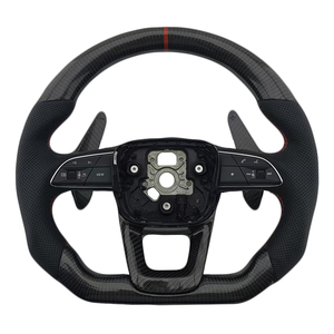 Nuevo Volante de Cuero y Fibra de Carbono para Modelos Audi A3 A4 A4L A5 A7L A8 5 7 B9 A6 R8 - Product Image 1