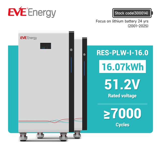 EVE Home Energy Solar Energy Storage System 51.2V 16kWh 15kWh 314Ah LiFePO4 Lithium Battery Grade a BMS Wall-Mounted