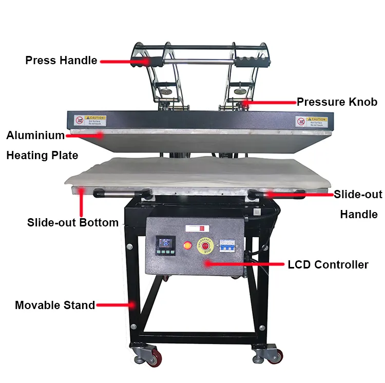 Manual High Pressure Flatbed Plain Heat Press Machine