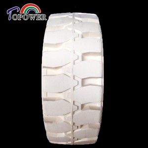 Neumático Sólido para Montacargas Topower, Sin Marcas, 18x7-8, de Goma Blanca con Rodamiento de Bolas, para Uso en Almacenes - Product Image 6