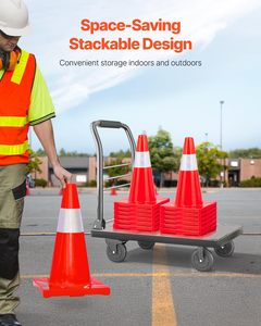 Cônes de signalisation CITICITY de 18 pouces, cônes de sécurité routière avec base en PVC, cônes de construction orange pour la maison - Product Image 6