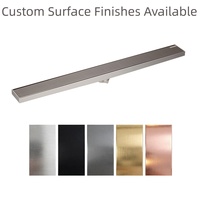 Desagüe de Piso Lineal Moderno de Acero Inoxidable 304 Cepillado de 60cm con Inserción para Azulejo, Antiolor y Anti-insectos, para Baño y Hotel, OEM