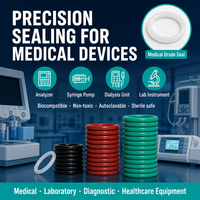 Joint torique en silicone de qualité médicale USP Classe VI ISO 10993, biocompatible, autoclavable, dispositif personnalisé OEM, vert/rouge/noir, marque Dongting