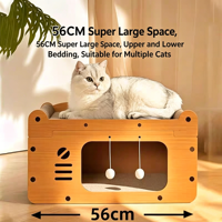 Lit pour chat extra large de 56 cm et griffoir, espace spacieux pour les siestes confortables des chats