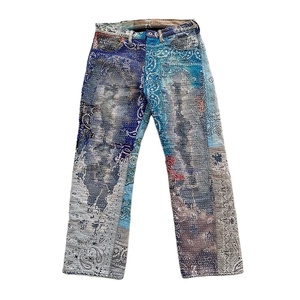 Diznew กางเกงยีนส์ปะติดผ้าหลายสีผ้ายีนส์ทำลายล้างสวมใส่ - Product Image 1