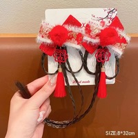 Kinder Red Bow Haars pange Kopf bedeckung Sweet Girl Haars pange für kleine Mädchen Baby festliche Neujahr Haarschmuck