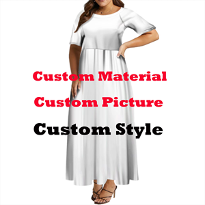 Abito in Stile Isole del Pacifico Personalizzato, Prezzo all'Ingrosso, Vestito Lungo Elegante da Donna con Collo Rotondo e <span class=keywords><strong>Mezza</strong></span> <span class=keywords><strong>Manica</strong></span> per Feste - Product Image 5