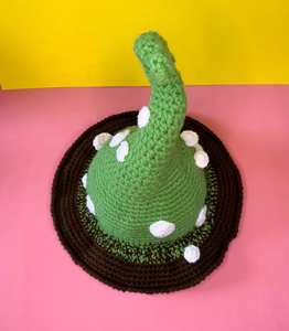 Sombrero de bruja de ganchillo de algodón 100% hecho a mano, tamaño personalizable para gorros Tik Tok, gorro de punto de Cosplay de hadas con patrón de camuflaje - Product Image 3