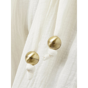 Abito da Donna su Misura <span class=keywords><strong>in</strong></span> Cotone Plissettato con Scollo a V, Maniche Lunghe a Lanterna, Linea ad A, Comodo, Elegante e alla Moda <span class=keywords><strong>in</strong></span> <span class=keywords><strong>Tulle</strong></span> - Product Image 3