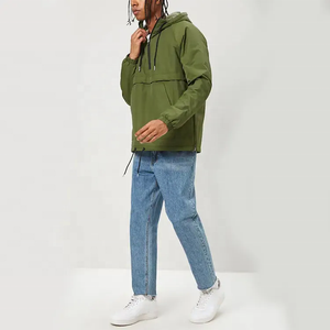 Chất lượng cao giản dị nửa Zip Up trùm đầu anorak không thấm nước Windproof Áo Gió Áo khoác áo khoác cho nam giới - Product Image 3